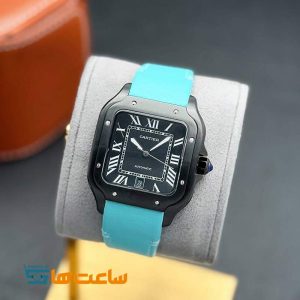 ساعت مردانه کارتیر سانتوس اتومات مشکی تیفانی Cartier Santos