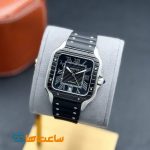 ساعت مردانه کارتیر سانتوس اتومات مشکی سیلور Cartier Santos