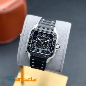 ساعت مردانه کارتیر سانتوس اتومات مشکی سیلور Cartier Santos