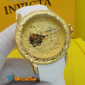 ساعت مچی مردانه اینویکتا مدل یاکوزا سفید گلد INVICTA Yakuza