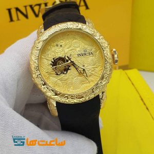 ساعت مچی مردانه اینویکتا مدل یاکوزا مشکی گلد INVICTA Yakuza