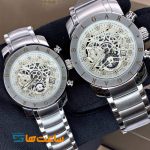 ست ساعت زنانه و مردانه بولگاری ۳ موتوره سیلور سفید Bvlgari