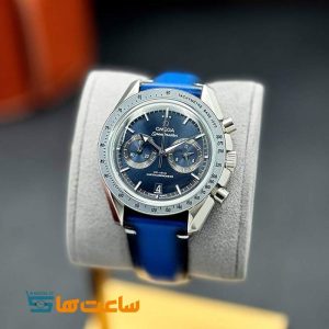ساعت مچی مردانه امگا اسپیدمستر کرنوگراف چرمی آبی Omega Speedmaster