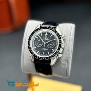 ساعت مچی مردانه امگا اسپیدمستر کرنوگراف چرمی مشکی Omega Speedmaster