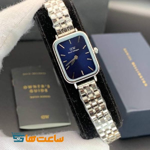 ساعت دنیل ولینگتون زنانه مدل کوادرو سیلور سورمه ای Daniel Wellington