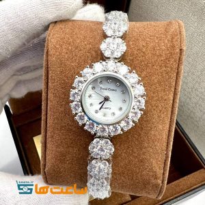 ساعت رویال کرون بند نقره ای تک دور سیلور سفید ROYAL CROWN