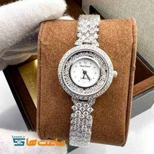 ساعت رویال کرون بند نقره ای تک دور سیلور سفید ROYAL CROWN