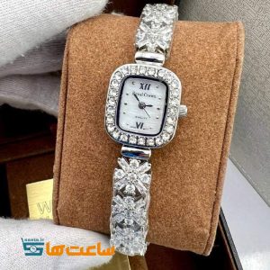 ساعت رویال کرون بند نقره ای تک دور سیلور سفید ROYAL CROWN
