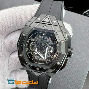 ساعت هابلوت مردانه مدل کهکشانی کرنوگراف تمام مشکی HUBLOT Sang Bleu