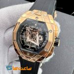 ساعت هابلوت مردانه مدل کهکشانی کرنوگراف رزگلد مشکی HUBLOT Sang Bleu