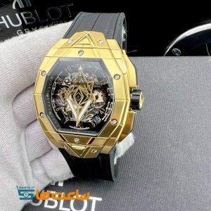 ساعت هابلوت مردانه مدل کهکشانی کرنوگراف گلد مشکی HUBLOT Sang Bleu